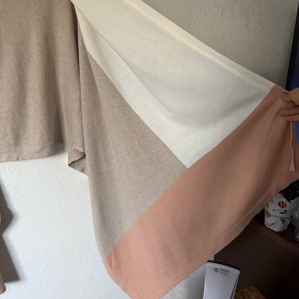 Zestt Travel Scarf Cream, Pink and Tan, OS, Oragnic Cotton - Picture 5 of 8
